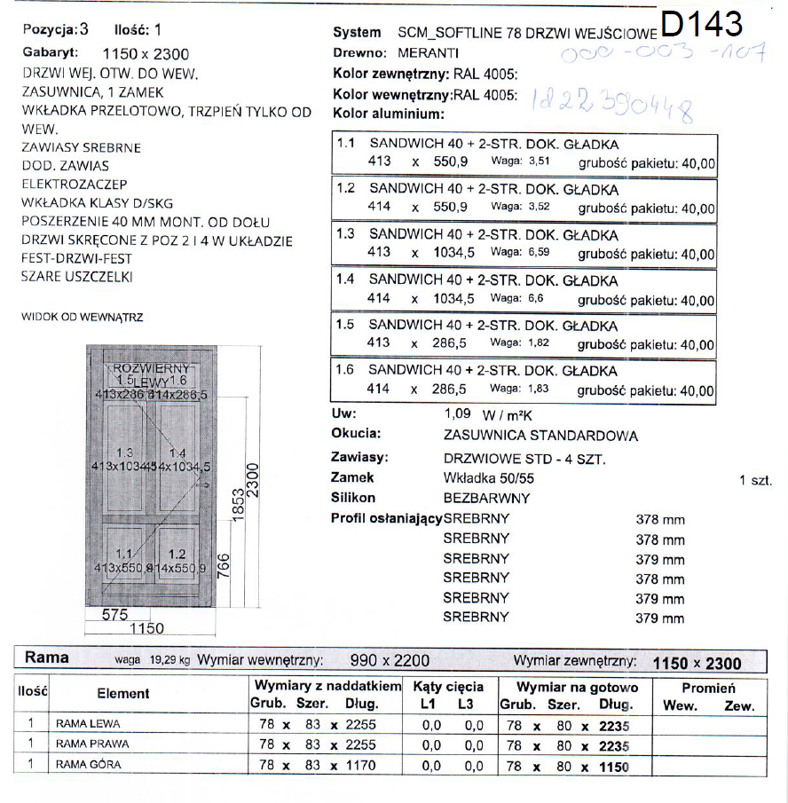SOFTLINE-78 - MERANTI — 3050×2300 mm — Drutex outlet — ID 1442