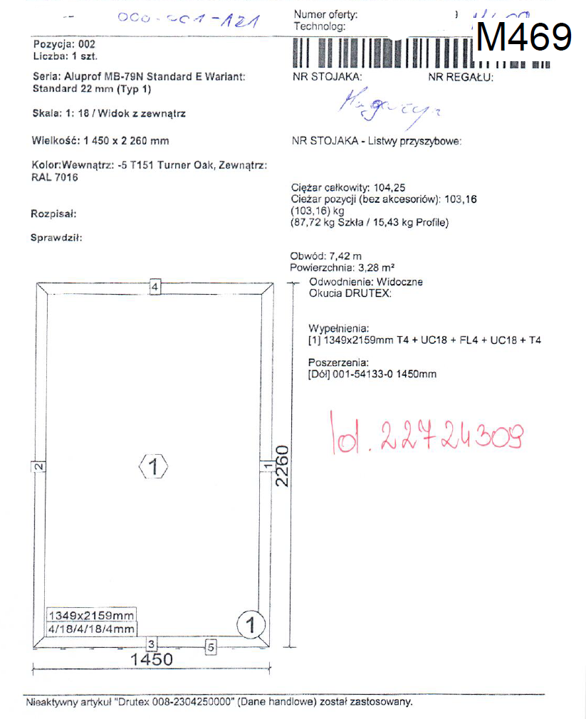 MB-79N SI — 1450×2260 mm — Drutex outlet — ID 1461